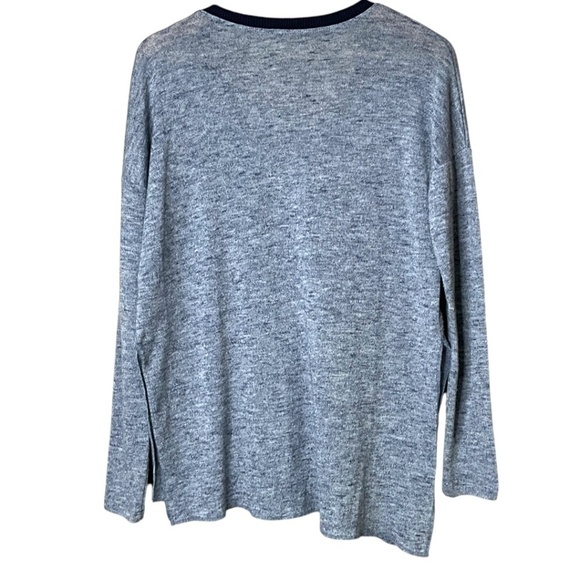 ARITZIA Wilfred Sherbrooke Marled Navy Long Sleeve V-Neck Lightweight Sweater S - Picture 5 of 11